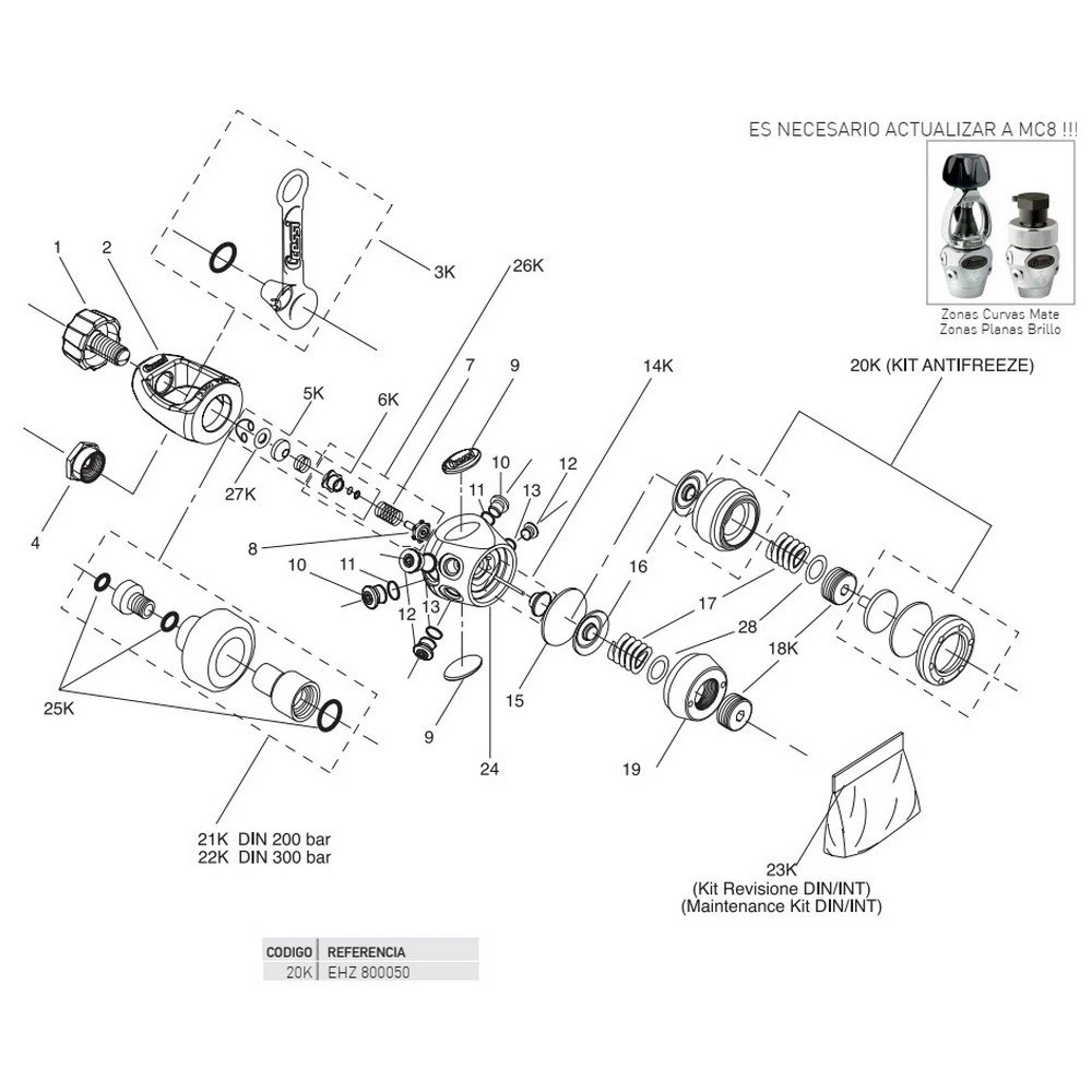 CRESSI Kit Antigel De Première étape MC7/MC8 3 CRESSI Kit Antigel De Première étape MC7/MC8